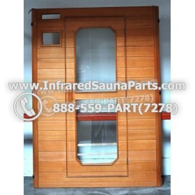 WOOD SAUNA WALLS - HEMLOCK WOOD SAUNA PANEL + DOOR ( 69.5" x 50" ) 1