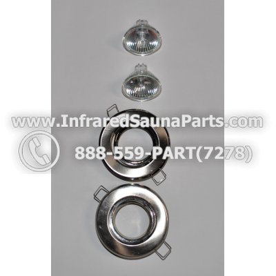 COMPLETE LIGHT ASSEMBLY 12V - COMPLETE LIGHT ASSEMBLY 2 HOUSING IN SILVER FINISH WITH 2 BULBS 12V 1